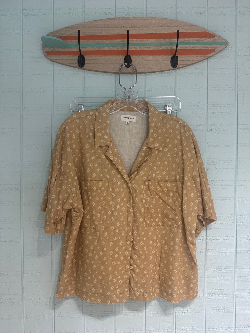 Thread & Supply Mustard Short-Sleeve Button Down Shirt
